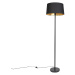 Chytrá stojací lampa černá s černým stínidlem 45 cm včetně Wifi A60 - Simplo