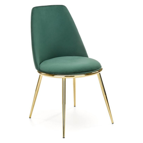 Židle K460 látka velvet/chrom tmavě zelená BAUMAX