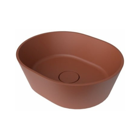 Umyvadlo na desku SAT Aula 47x38 cm cooper brown mat bez otvoru pro baterii, bez přepadu SATAU47