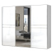 Třídveřová posuvná skříň se zrcadlem tiana š.272cm-bílá - základní