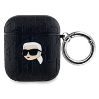 Karl Lagerfeld PU Embossed Karl Head Pouzdro pro AirPods 1/2 Black