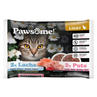 Pawsome! Adult Light s krůtím/ s lososem Multipack 4x85g