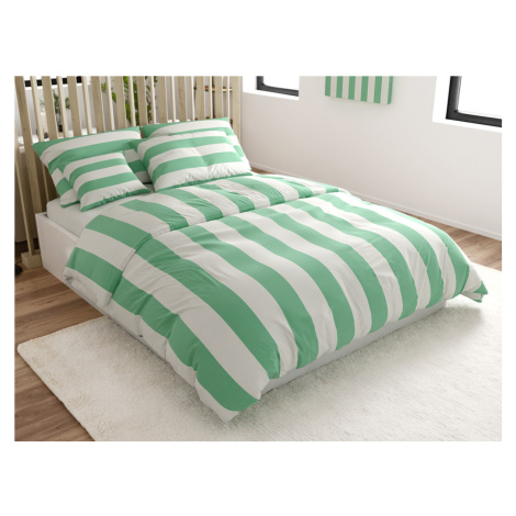 Bavlněné povlečení STRIPES bílo-zelené Rozměr povlečení: 70 x 90 cm | 140 x 200 cm