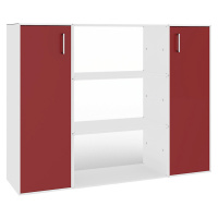 mauser Prvek pro rozdělení prostoru, 2 prvky s otočnými dveřmi, 3 regálové police, čistá bílá / 