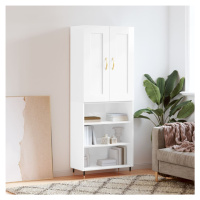 vidaXL Skříň highboard lesklá bílá 69,5 x 34 x 180 cm kompozitní dřevo