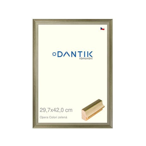 DANTIK rámeček 29,7 × 42, OPERA Colori zelený plexi čiré