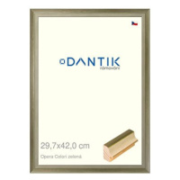 DANTIK rámeček 29,7 × 42, OPERA Colori zelený plexi čiré