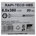 RAPI-TEC HBS 8x380mm - zápustná hlava, T40 žlutý / bílý