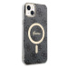 Guess GUBPP14MH4EACSK sada nabíječky MagSafe a pouzdra na iPhone 14 PLUS 6.7" black 4G Print Mag