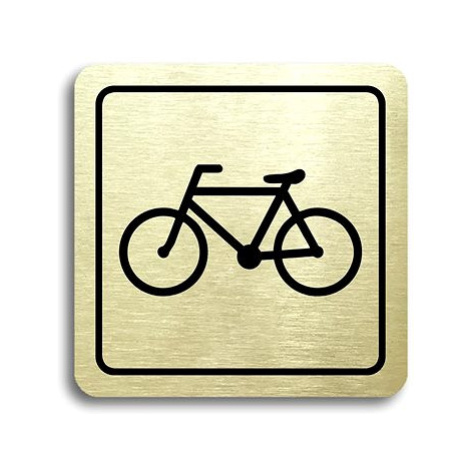 Accept Piktogram "bicykl" (80 × 80 mm) (zlatá tabulka - černý tisk)