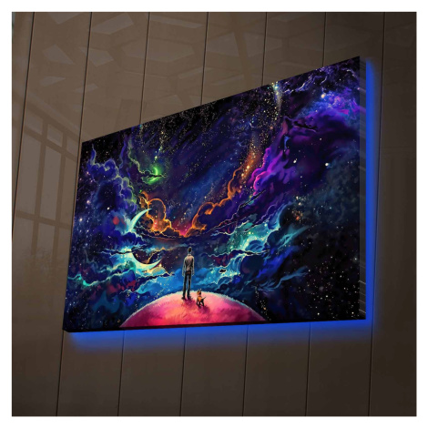 Nástěnný obraz s led osvětlením VESMÍR 45 cm plátno Asir