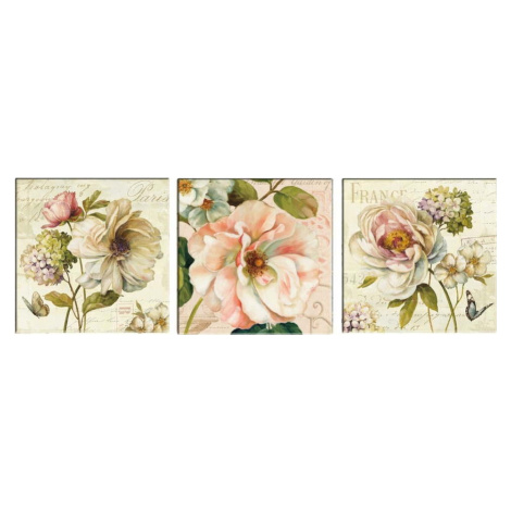 Sada 3 obrazů Tablo Center Vintage Flowers Vavien Artwork