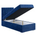 Čalouněná postel Kaya 90x200, modrá, vč. matrace a topperu