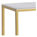 Konzolový stolek Stenet (1x police, bílá, zlatá)
