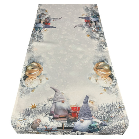 Vánoční ubrus - běhoun na stůl CHRISTMAS GNOMES 40x260 cm Mybesthome Decora