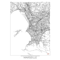 Mapa Marseille, Hubert Roguski, (30 x 40 cm)