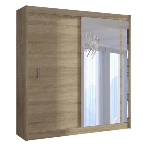 Šatní skříň se zrcadlem SABRINA 180x215x61 cm dub sonoma OSLO 180 Sonoma