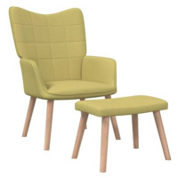 Relaxační židle se stoličkou zelená textil, 327935