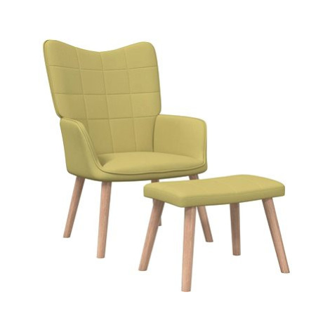 Relaxační židle se stoličkou zelená textil, 327935 SHUMEE