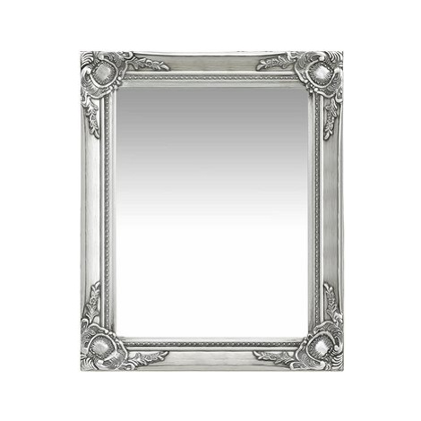 Nástěnné zrcadlo barokní styl 50 x 60 cm stříbrné SHUMEE