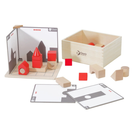 CLASSIC WORLD Dřevěné kostky Logická hra Stavební puzzle Prostorové konstrukce pro děti 41 ks