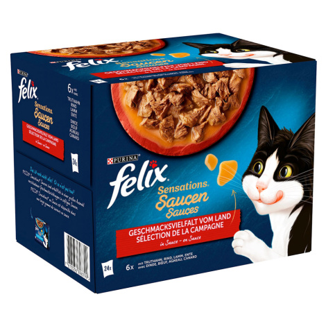 Kapsičky Felix "Sensations" 24 x 85 g - 120 x 85 g v omáčce - krůtí, hovězí, jehněčí, kachní