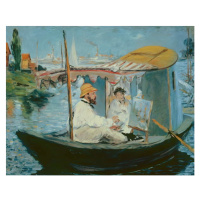 Obrazová reprodukce Monet in his Floating Studio, 1874, Edouard Manet, 40 × 30 cm