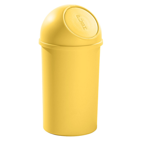 helit Samozavírací nádoba na odpadky z plastu, objem 25 l, bal.j. 3, v x Ø 615 x 315 mm, žlutá