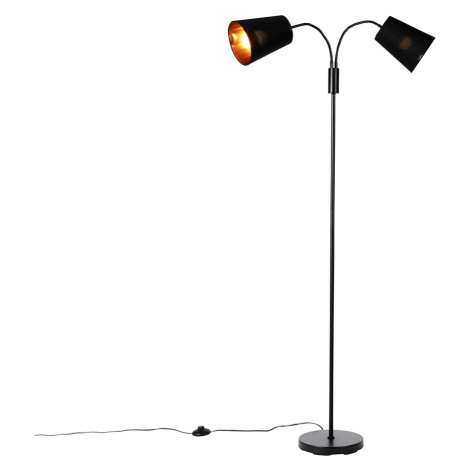 Smart vloerlamp zwart incl. 2 Wifi P45 - Carmen QAZQA