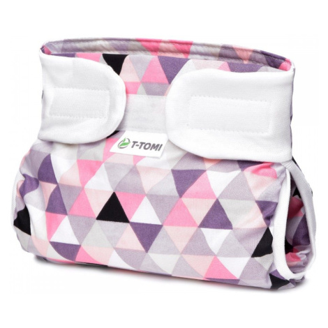 T-Tomi Ortopedické abdukční kalhotky suchý zip - pink triangles 3 - 6 kg