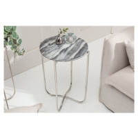 LuxD Odkládací stolek Tristen II 38 cm mramor šedý