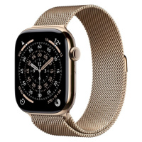 Apple Watch Series 11 Cellular (46mm) Zlatý titan se zlatým milánským tahem M/L