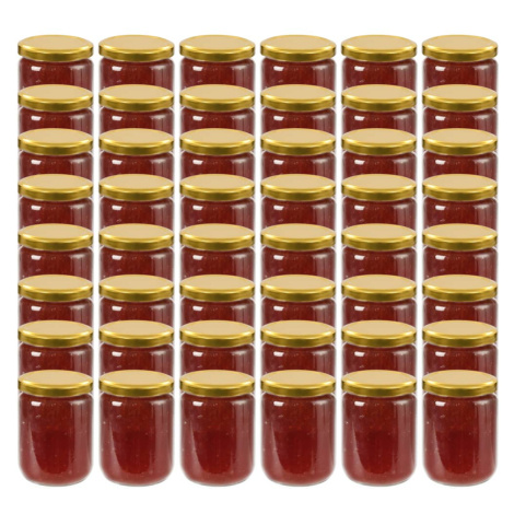 vidaXL Zavařovací sklenice se zlatými víčky 48 ks 230 ml