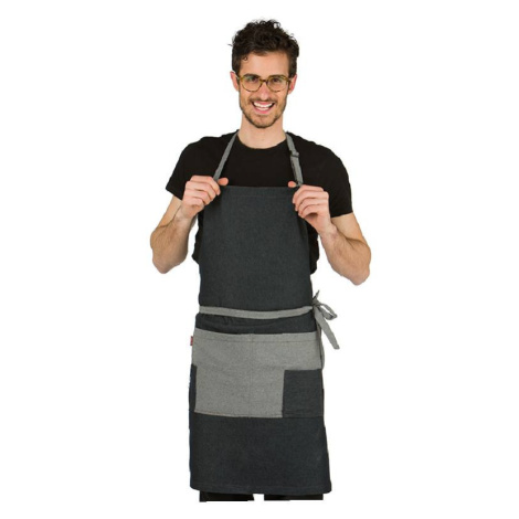 Lacla Gown Mod. 31603125 Black-Grey Apron - černo-šedá barber zástěra