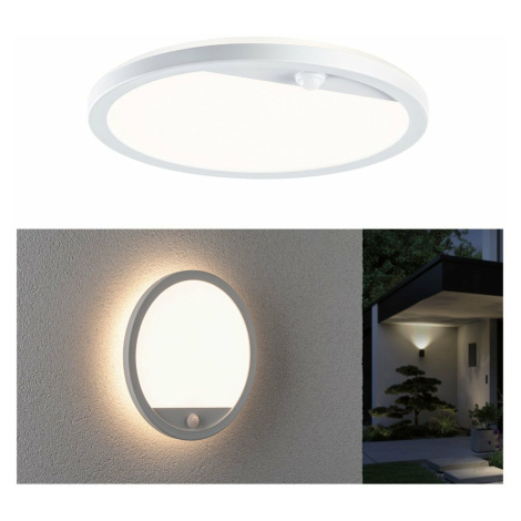 PAULMANN LED venkovní panel Lamina vč. pohybové čidlo IP44 kruhové 280mm 3000K 14,5W 230V bílá u