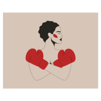 Ilustrace Strong black woman crossed her arms, Ponomariova_Maria, (40 x 30 cm)