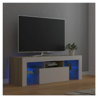 vidaXL TV skříňka s LED osvětlením bílá a dub sonoma 120 x 35 x 40 cm