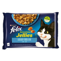 Felix Sensations Jellies s lososem a treskou v lahodném želé 4 x 85 g