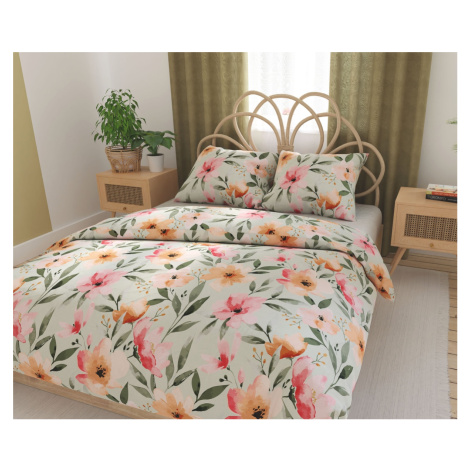 Povlečení bavlněný satén, Floralis, 1 ks 140 x 200/ 1 ks 70 x 90 cm FORBYT