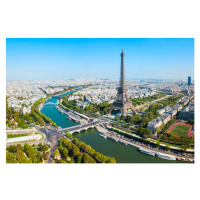 Fotografie Eiffel Tower aerial view, Paris, saiko3p, 40x26.7 cm