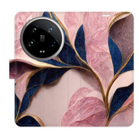 iSaprio Flip pouzdro Pink Leaves pro Xiaomi 14 Ultra