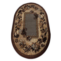 Kusový koberec Alfa hnědý 01 80 × 150 cm ovál