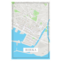 Mapa Rijeka color, (26.7 x 40 cm)