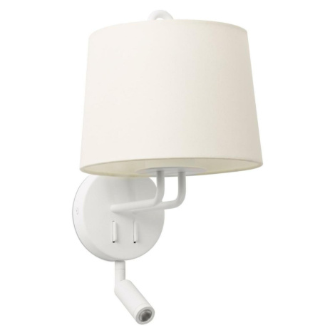 FARO MONTREAL nástěnná lampa, bílá, se čtecí lampičkou