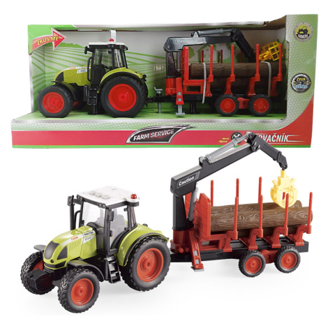Farm service - Traktor s přívěsem pro přepravu dřeva 1:16 Sparkys