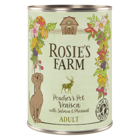 Výhodné balení Rosie's Farm Adult 24 x 400 g - Zvěřina & bažant s lososem