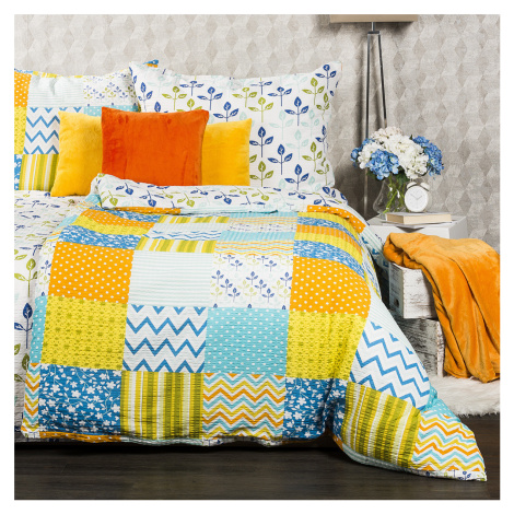 4Home Krepové povlečení Patchwork blue