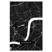 Mapa London black, 26.7x40 cm