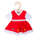Bigjigs Toys Červené květinové šaty pro panenku 34 cm