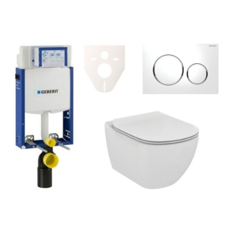 Cenově zvýhodněný závěsný WC set Geberit k zazdění + WC Ideal Standard Tesi 110.302.00.5NE4